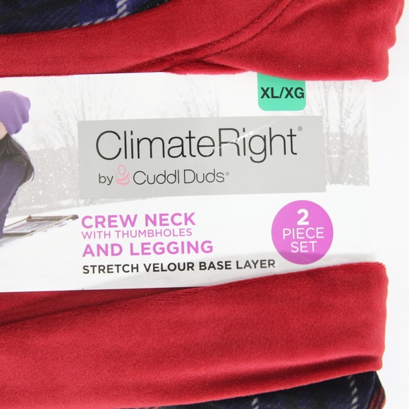 Cuddl Duds Climate Right Top Leggings Plaid New - Picture 7 of 7